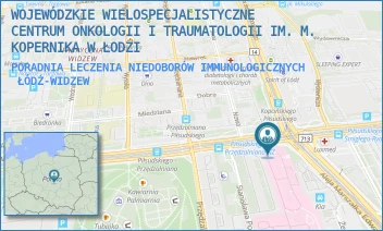 PORADNIA LECZENIA NIEDOBORÓW IMMUNOLOGICZNYCH - WOJEWÓDZKIE WIELOSPECJALISTYCZNE CENTRUM ONKOLOGII I TRAUMATOLOGII IM. M. KOPERNIKA W ŁODZI - AL. MARSZ. JÓZEFA PIŁSUDSKIEGO 71,  ŁÓDŹ-WIDZEW