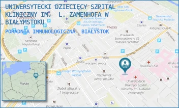 PORADNIA IMMUNOLOGICZNA - UNIWERSYTECKI DZIECIĘCY SZPITAL KLINICZNY IM.  L. ZAMENHOFA W BIAŁYMSTOKU - WASZYNGTONA 17,  BIAŁYSTOK