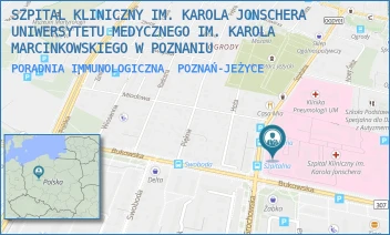 PORADNIA IMMUNOLOGICZNA - SZPITAL KLINICZNY IM. KAROLA JONSCHERA UNIWERSYTETU MEDYCZNEGO IM. KAROLA MARCINKOWSKIEGO W POZNANIU - SZPITALNA 27/33,  POZNAŃ-JEŻYCE